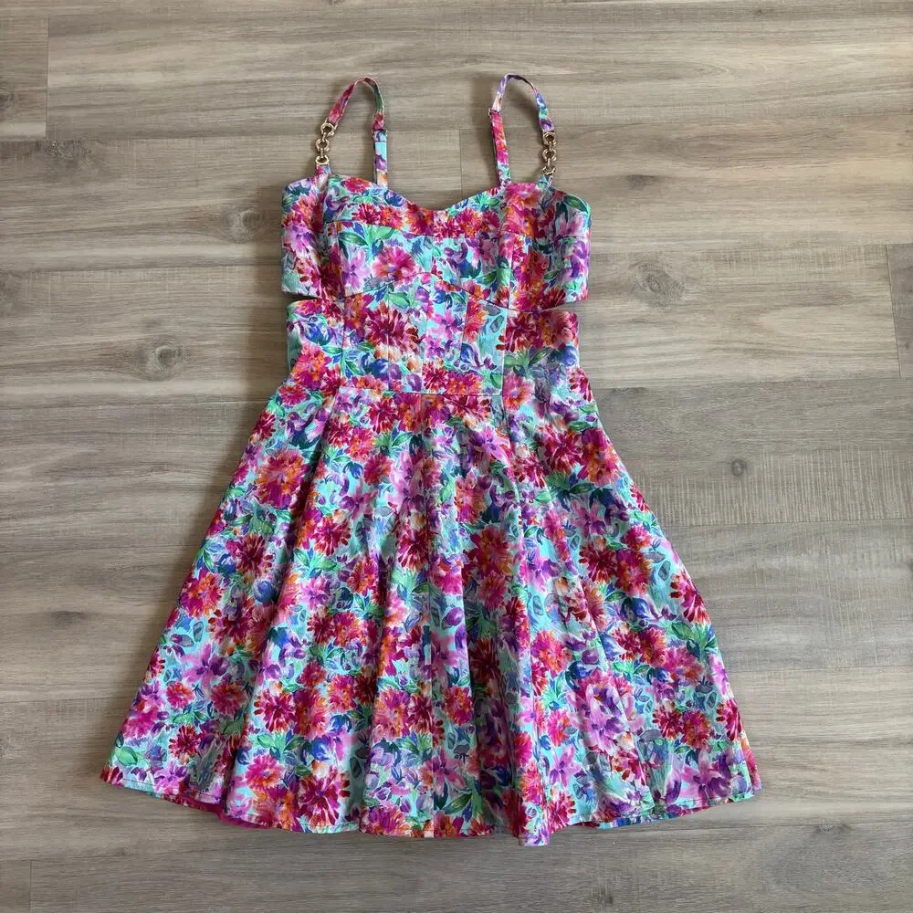 Amanda Uprichard Pink Floral Analeva Dress Women Size Small Formosa - Picture 3 of 7